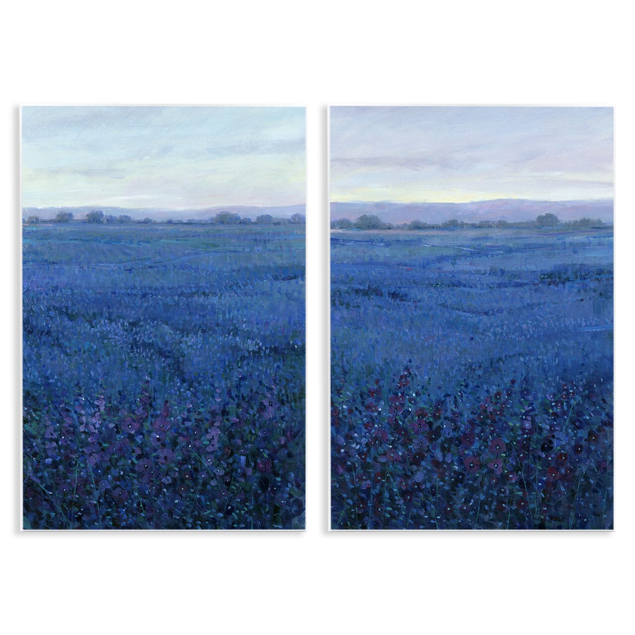 Stupell Industries Flowering Field Purple Haze 2 pc Wall Plaque Art Set Design by Tim Otoole